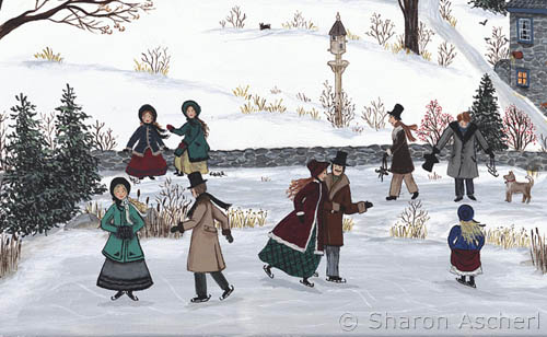 Late Afternoon Skating - Detail